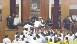 BJD MLAs Try To Climb Speaker’s Podium Amid Demand