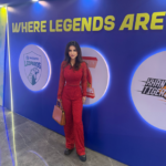 Amiee Misobbah Cheers for Friends and Players at World Padel League Match