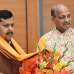 Odisha BJP Chief Manmohan Samal Holds  One-2-One Talks with National President Nitin Nabin in Delhi